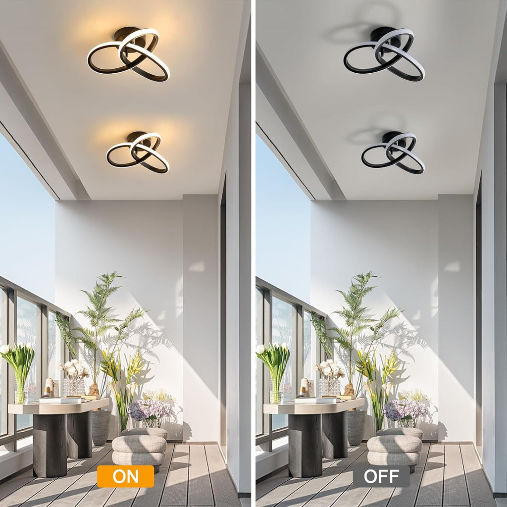 Ceiling Light - Black Aluminium Frame, Warm Light