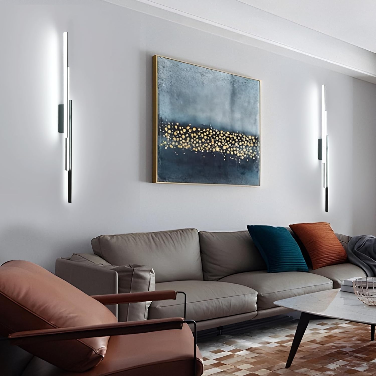Wall Light - Black Aluminium Frame, White Light