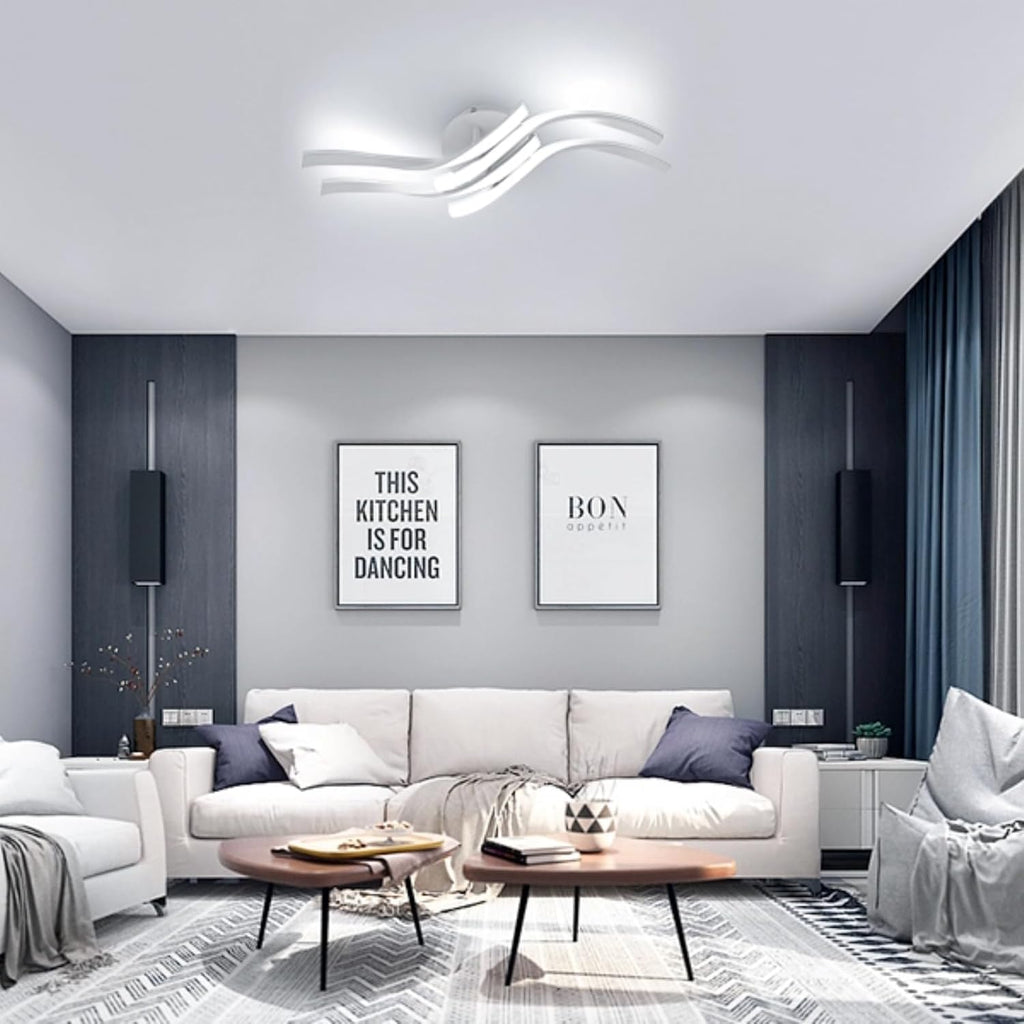 Ceiling Light - White Aluminium Frame, White Light