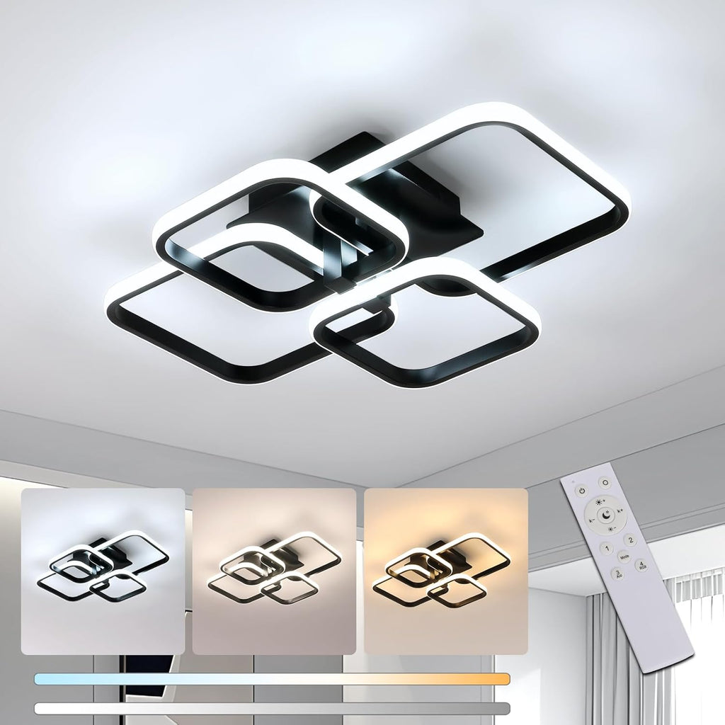Ceiling Light - Black Aluminium Frame, Tunable and Dimmable