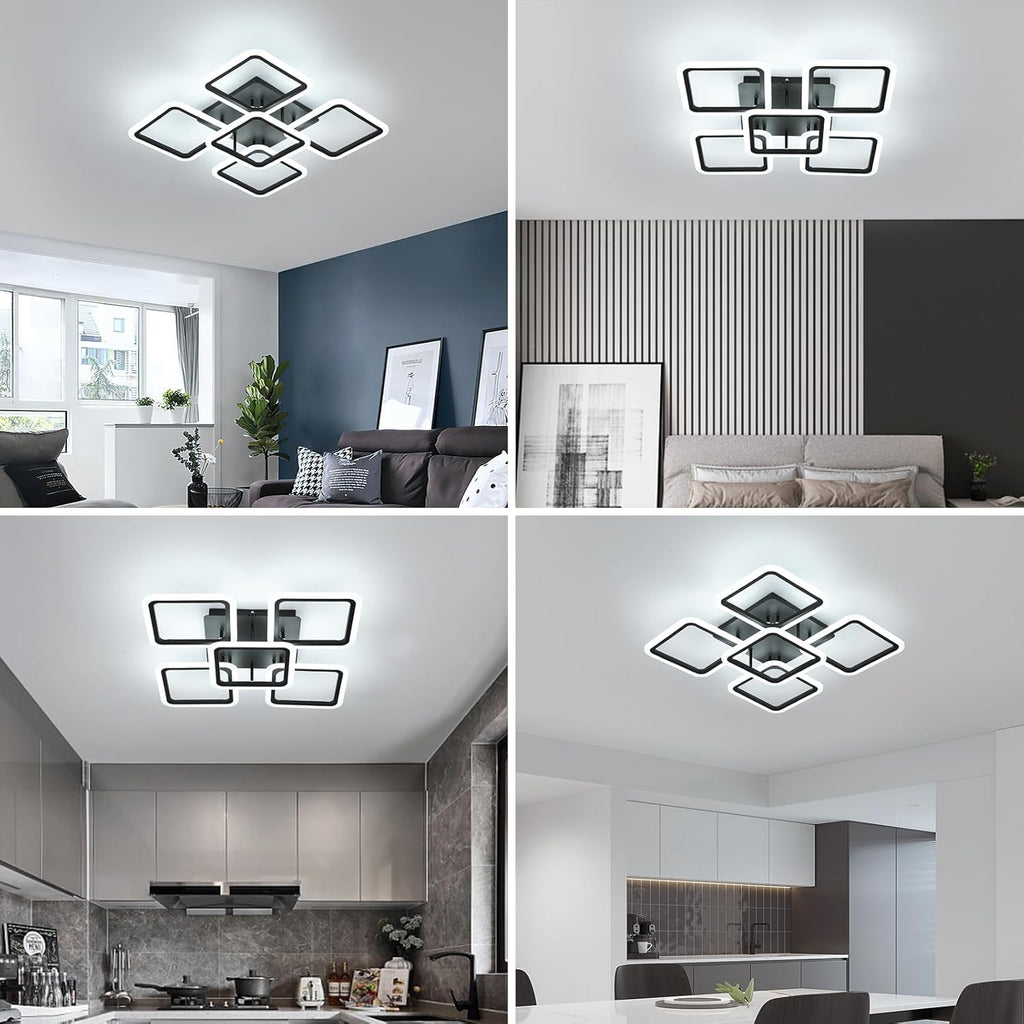 Ceiling Light - Black Acrylic Frame, White Light