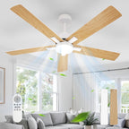 Ceiling Light - White Wood Frame, Tunable and Dimmable