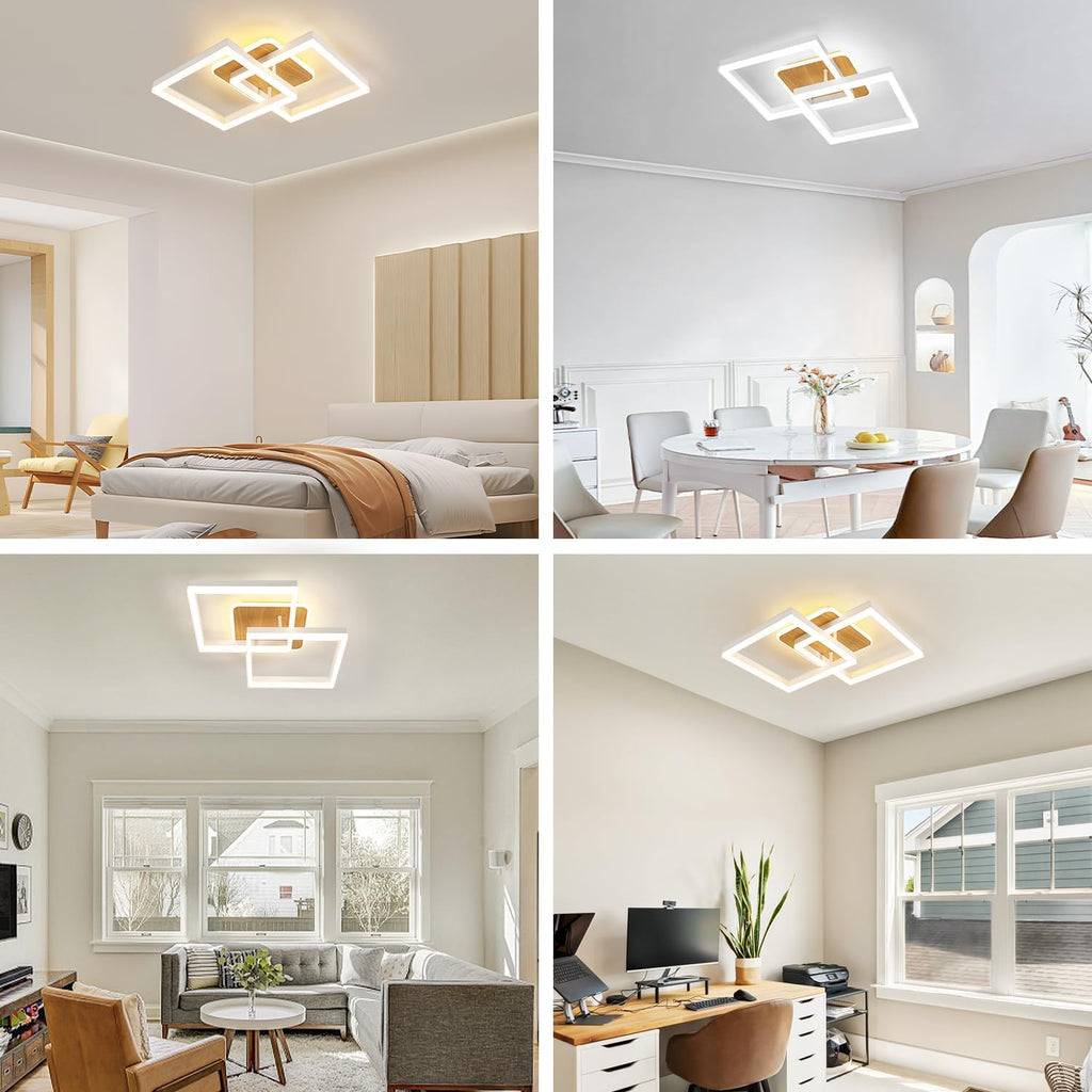 Ceiling Light - Wood Acrylic Frame, Tunable and Dimmable