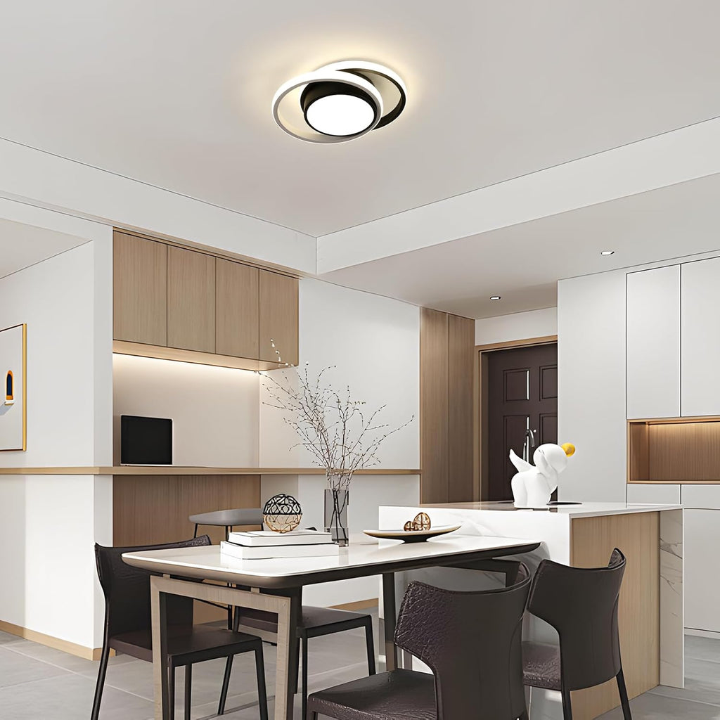 Deckenleuchte - Rahmen aus Schwarz-Weiß-Aluminium, Naturlicht