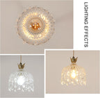 Chandeliers - Gold Glass Frame, Warm Light