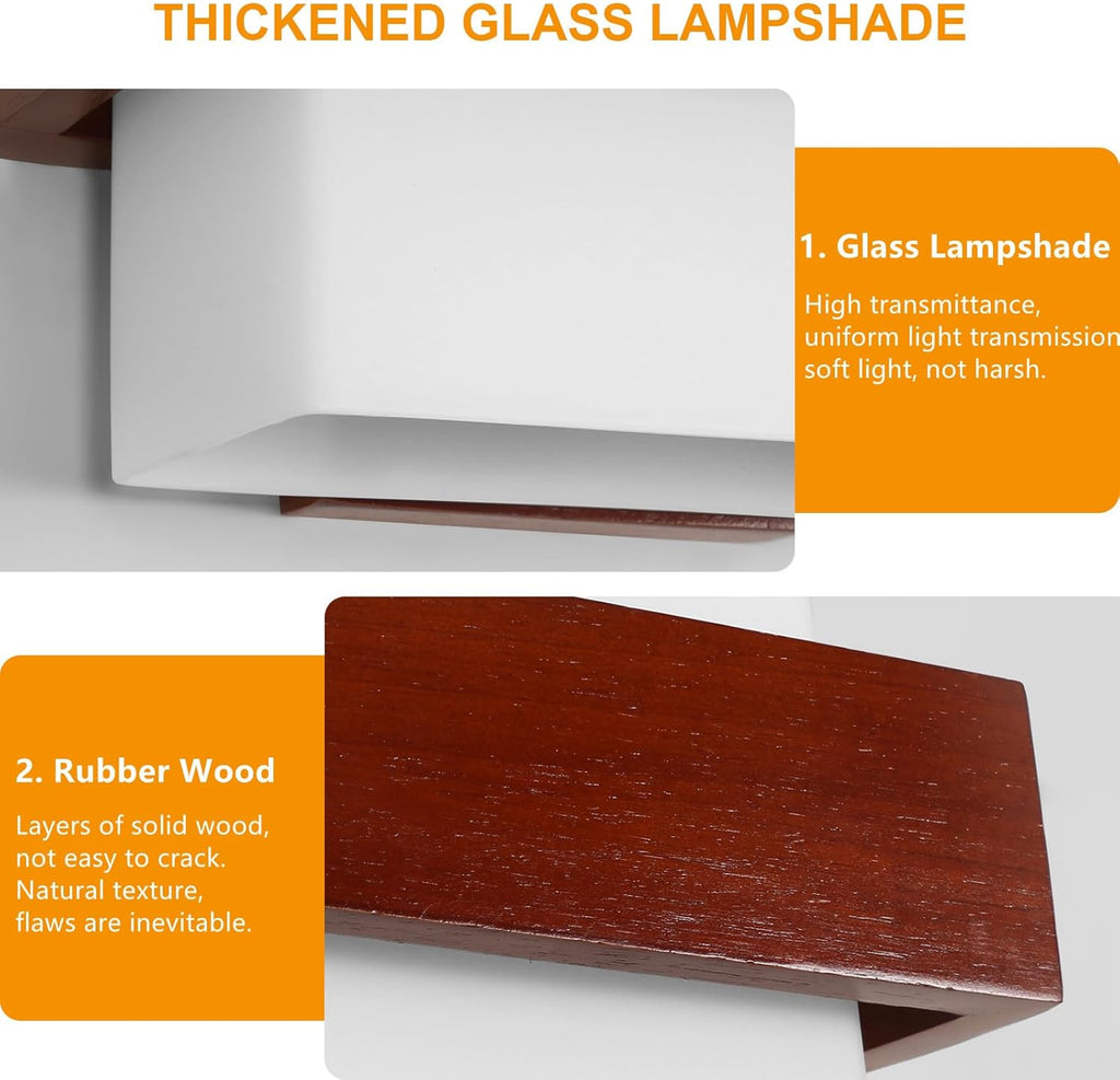Wall Light - Wood Glass Frame
