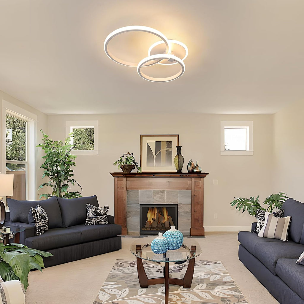 Ceiling Light - White Acrylic Frame, Warm Light
