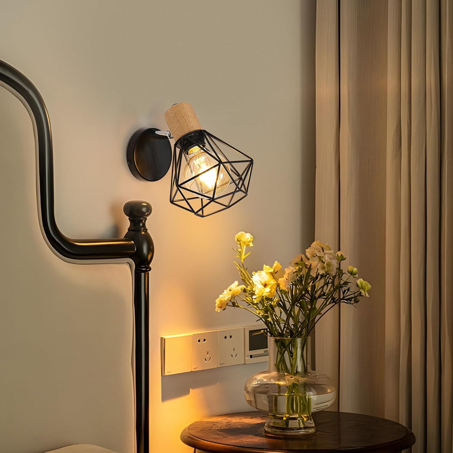 Wall Light - Wood Metal Frame