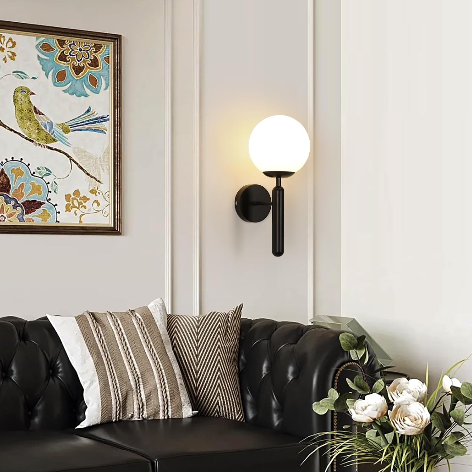 Wall Light - Black Glass Frame