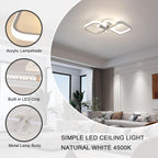 Comely Plafonnier LED, 36W 4000LM Lampe de Plafond Carré, Blanc Luminaire Plafonnier Moderne Acrylique pour Couloir Salle de Bains Cuisine Salon, Lumière Naturelle 4500K