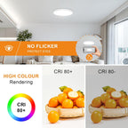 Ceiling Light - White Plastic Frame, Warm Light