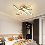 Comely Luminaire Plafonnier LED, 24W 2700LM Noir Onde Plafonnier LED, Lampe pour Chambre à Coucher, Salon, Bureau, Salle à Manger, Lumière Blanche Chaude 3000K
