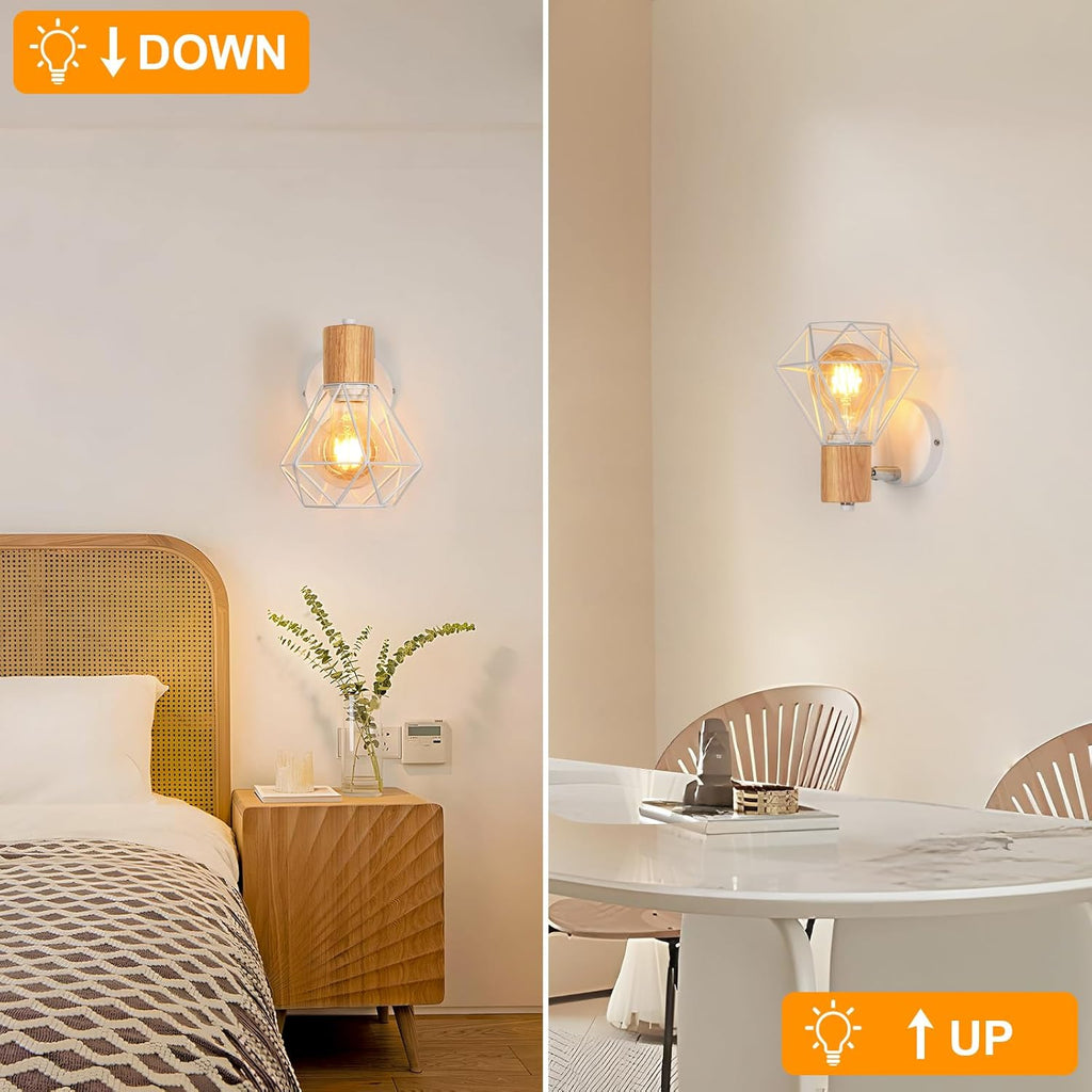Wall Light - White Metal Frame