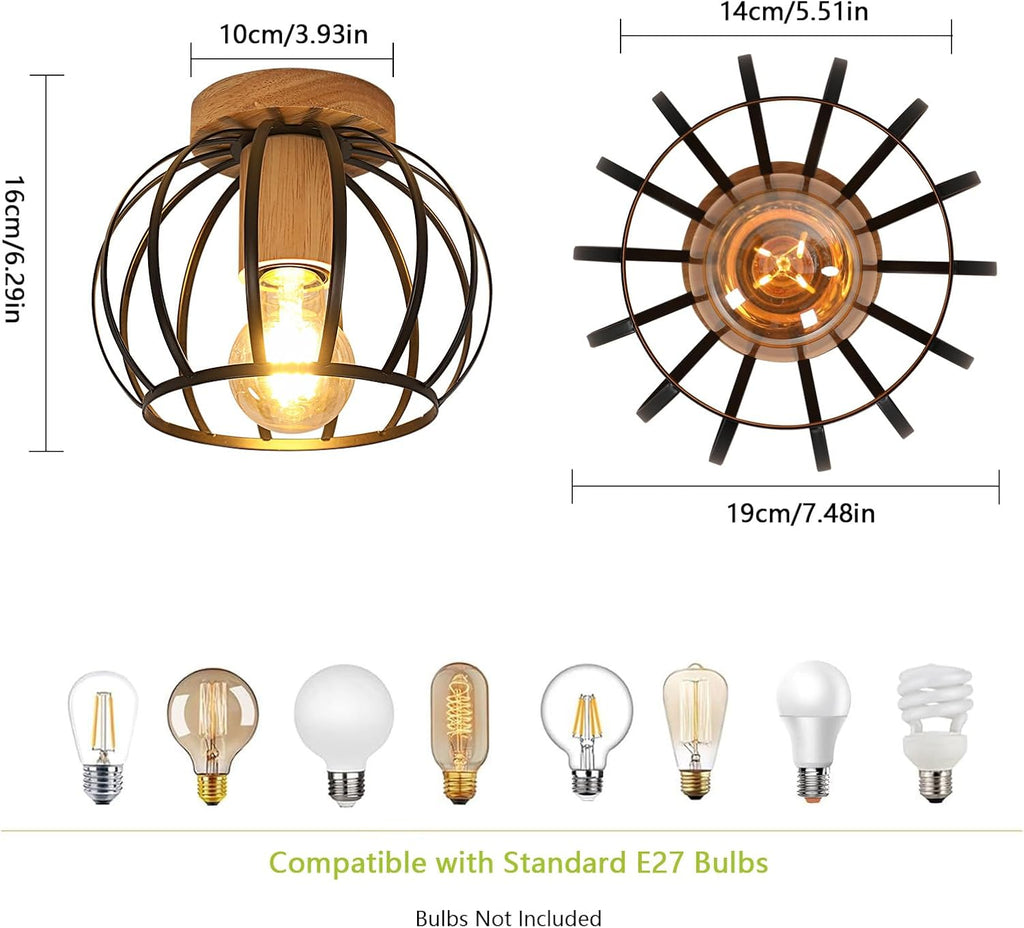 Ceiling Light - Black Metal Frame