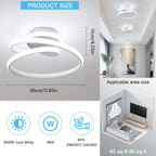 Ceiling Light - White Aluminium Frame, White Light