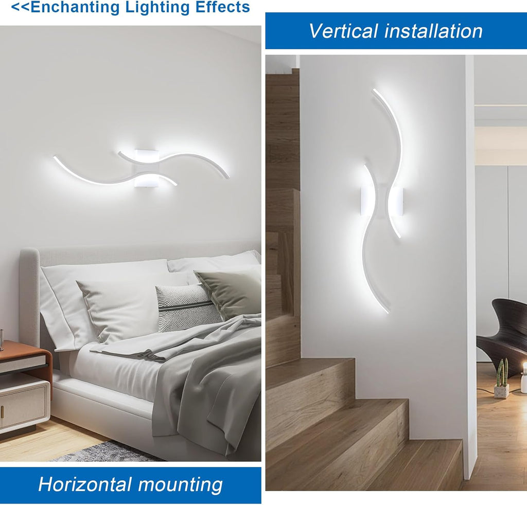Wall Light - White Aluminium Frame, White Light