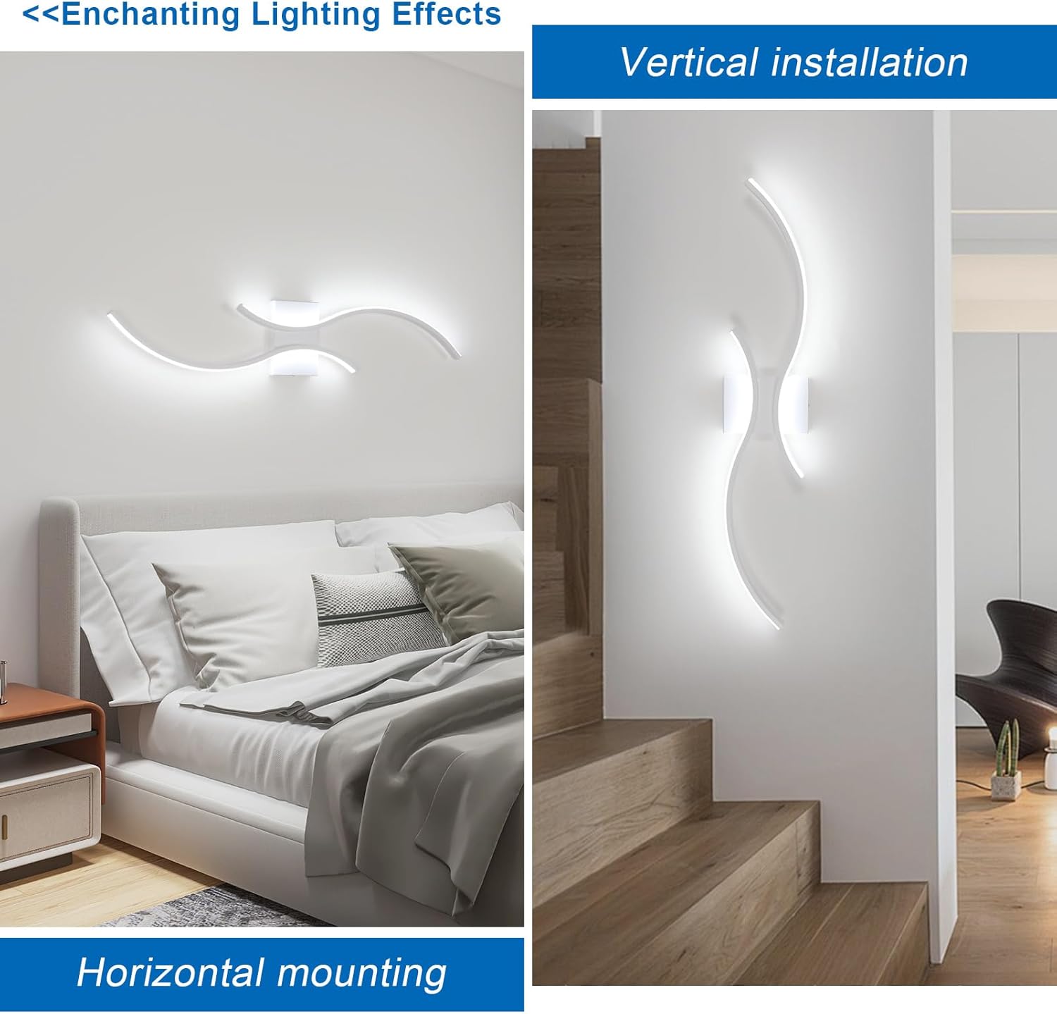 Wall Light - White Aluminium Frame, White Light