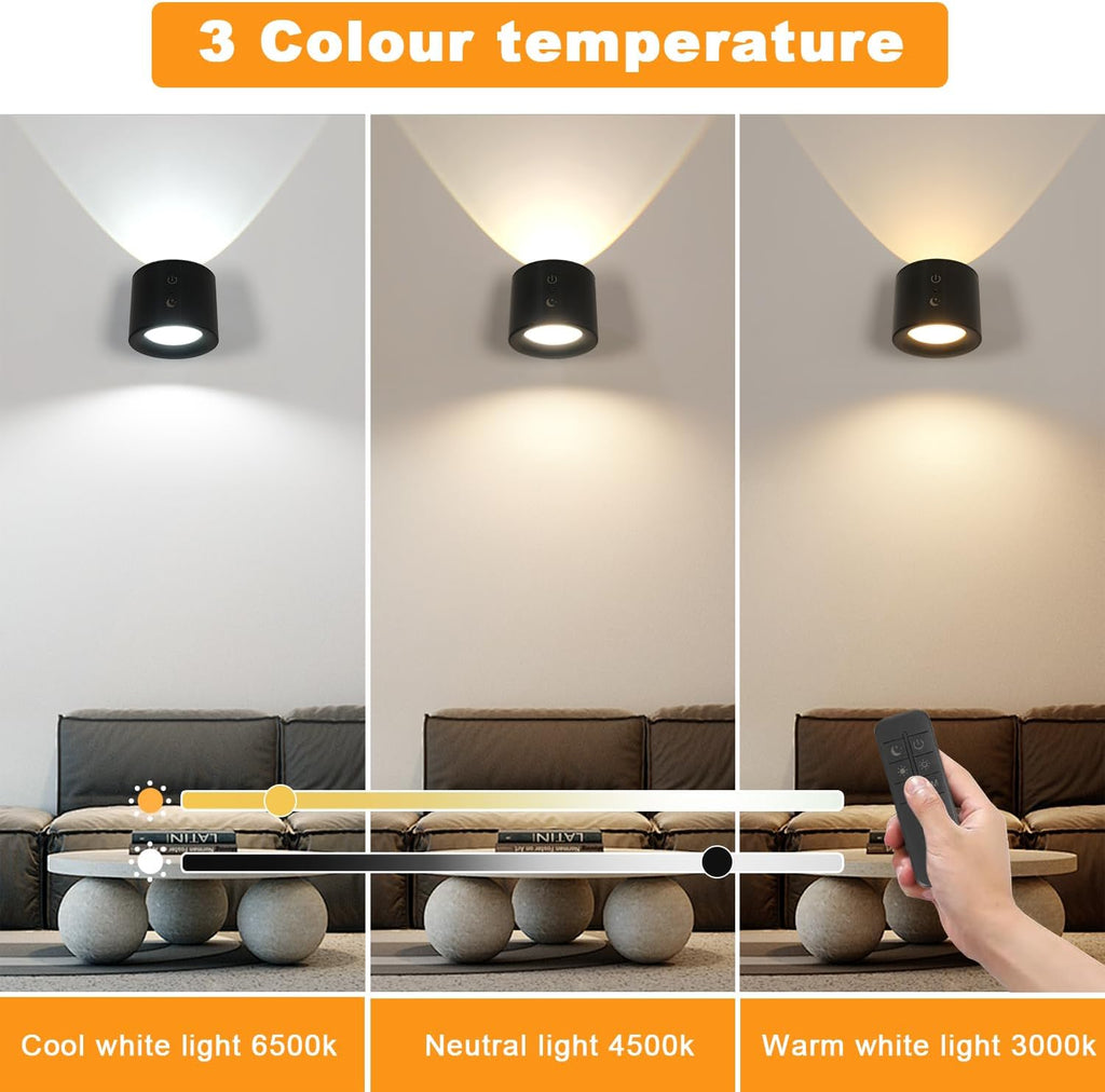 Wall Light - Black Plastic Frame, Tunable and Dimmable