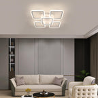Comely Plafonnier LED Dimmable, Blanc 5 Carré 57W 6400LM Lampe de Plafond LED avec Télécommande 3000K-6500K, Luminaire Plafonnier Moderne pour Salon, Chambre, Salle à Manger