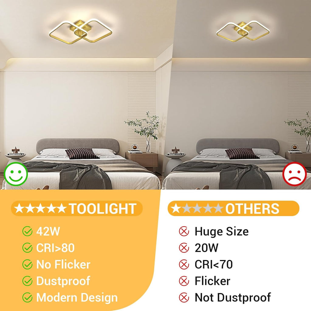 Ceiling Light - Gold Aluminium Frame, Natural Light