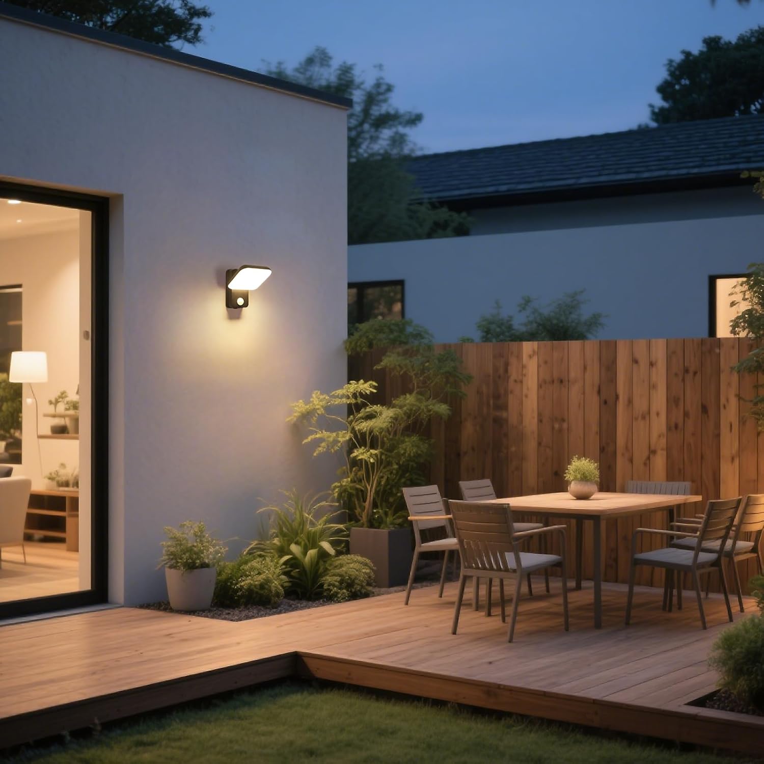 Wall Light - Black Aluminium Frame, Warm Light