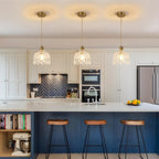 Chandeliers - Gold Glass Frame, Warm Light