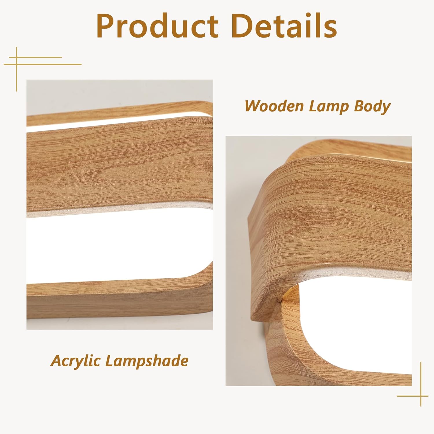 Wall Light - Wood Acrylic Frame, White Light