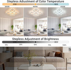 Comely Plafonnier LED Dimmable, Blanc 5 Carré 57W 6400LM Lampe de Plafond LED avec Télécommande 3000K-6500K, Luminaire Plafonnier Moderne pour Salon, Chambre, Salle à Manger