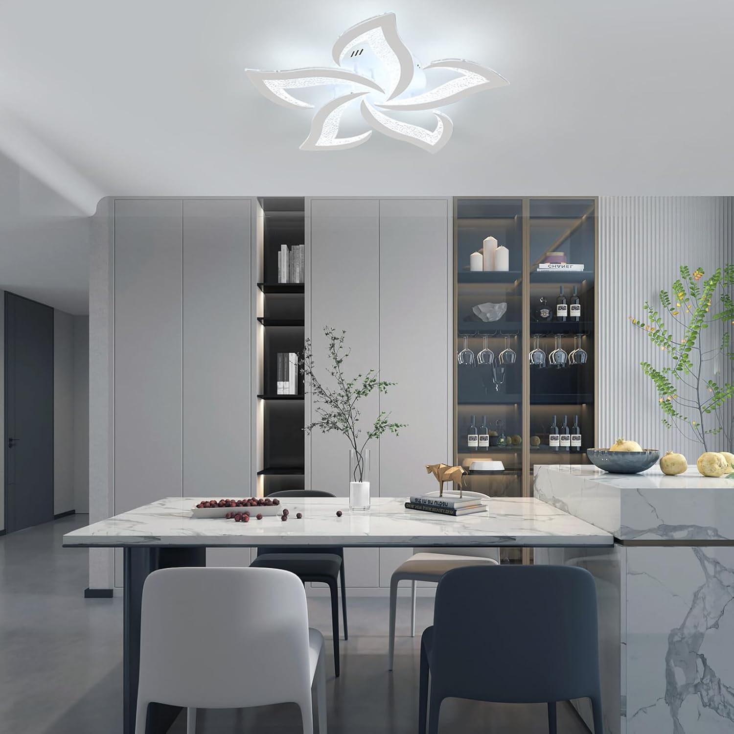 Ceiling Light - White Acrylic Frame, White Light