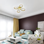 Comely Plafonnier LED Moderne, 30W 3400LM Lampe de Plafond, Luminaire Plafonnier Forme de Fleur pour Couloir, Balcon, Chambre, Salon, Salle à Manger, Lumière Blanche 6500k, 30cm, Doré