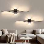 Applique da Parete - Struttura in Alluminio Nero, Luce Naturale