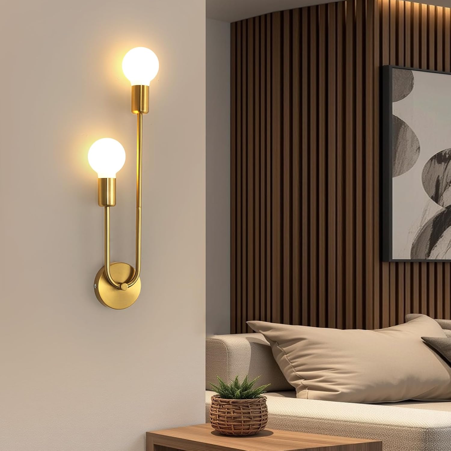 Wall Light - Gold Metal Frame