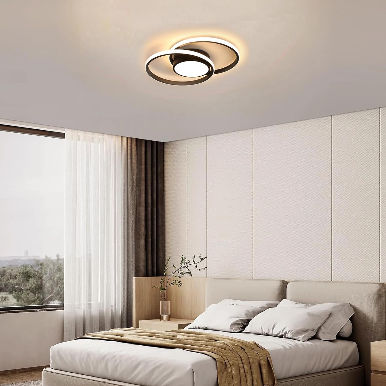 Ceiling Light - Black Metal Frame, Tunable and Dimmable