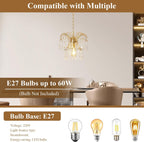 Chandeliers - Gold Metal Frame