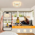 Ceiling Light - White Acrylic Frame, Warm Light