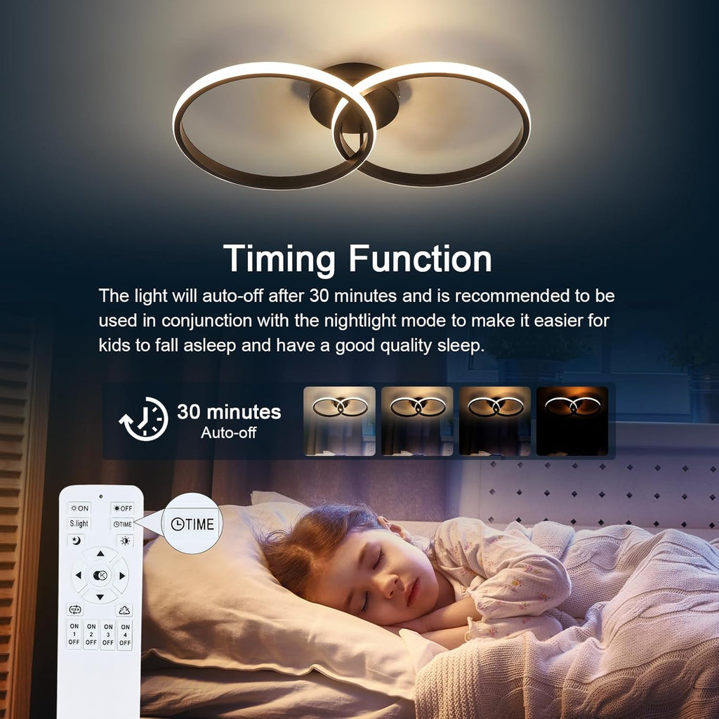 Ceiling Light - Black Aluminium Frame, Tunable and Dimmable