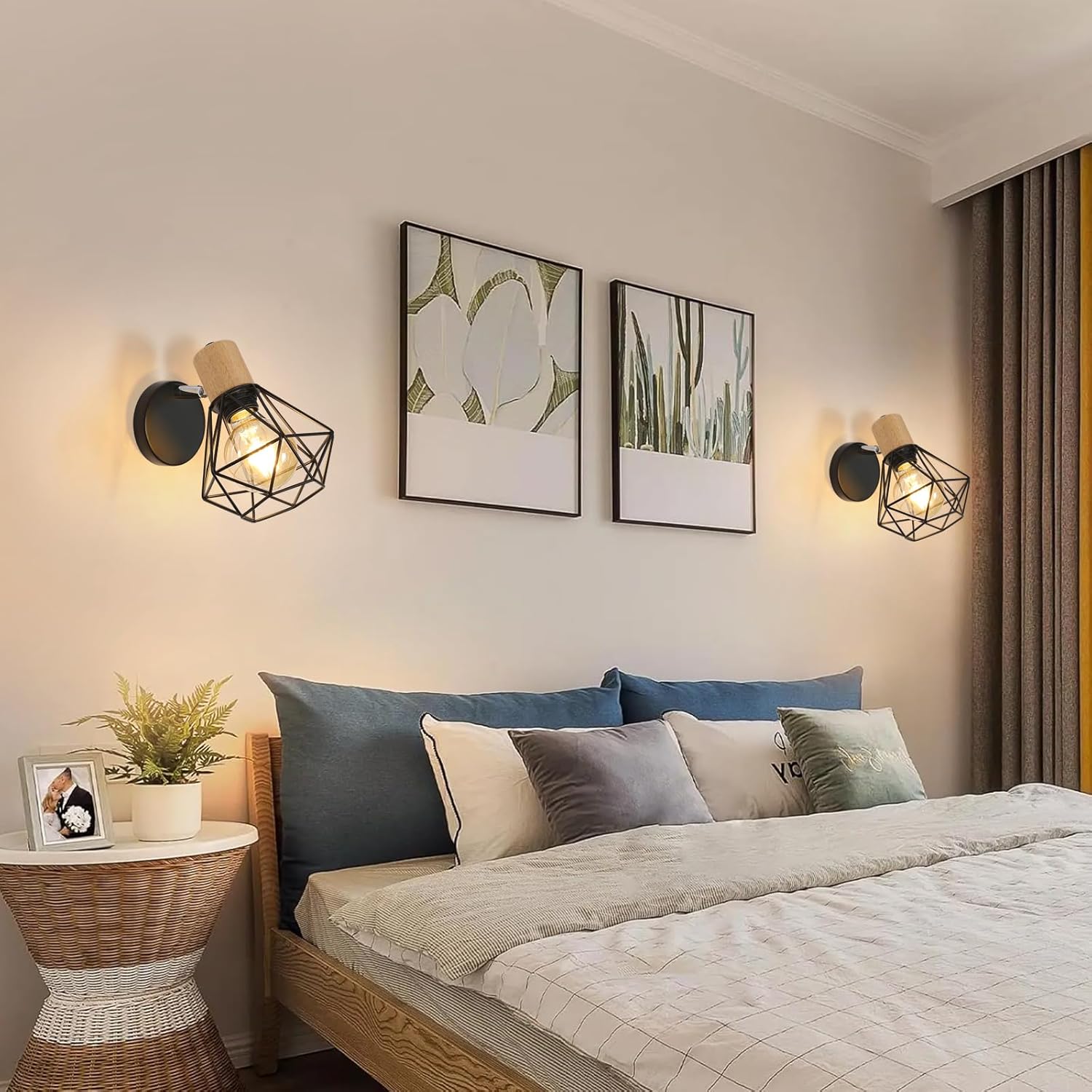 Wall Light - Wood Metal Frame