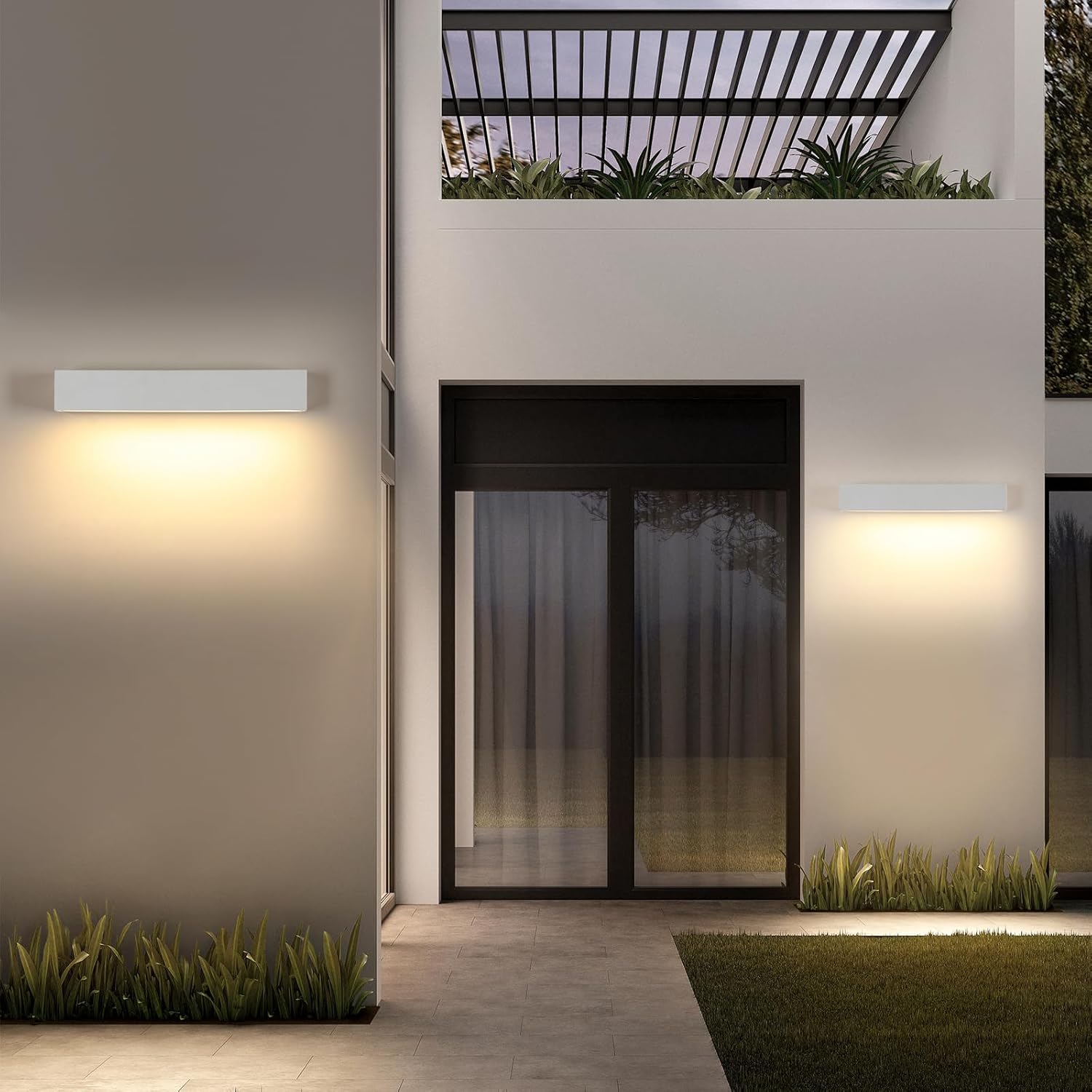 Wall Light - White Metal Frame, Warm Light