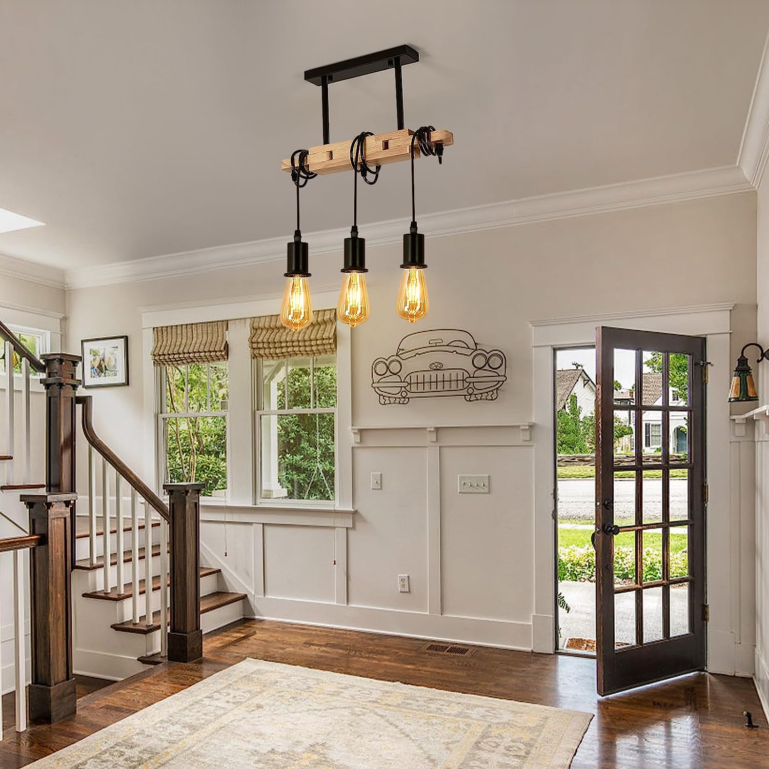 Chandeliers - Wood Metal Frame