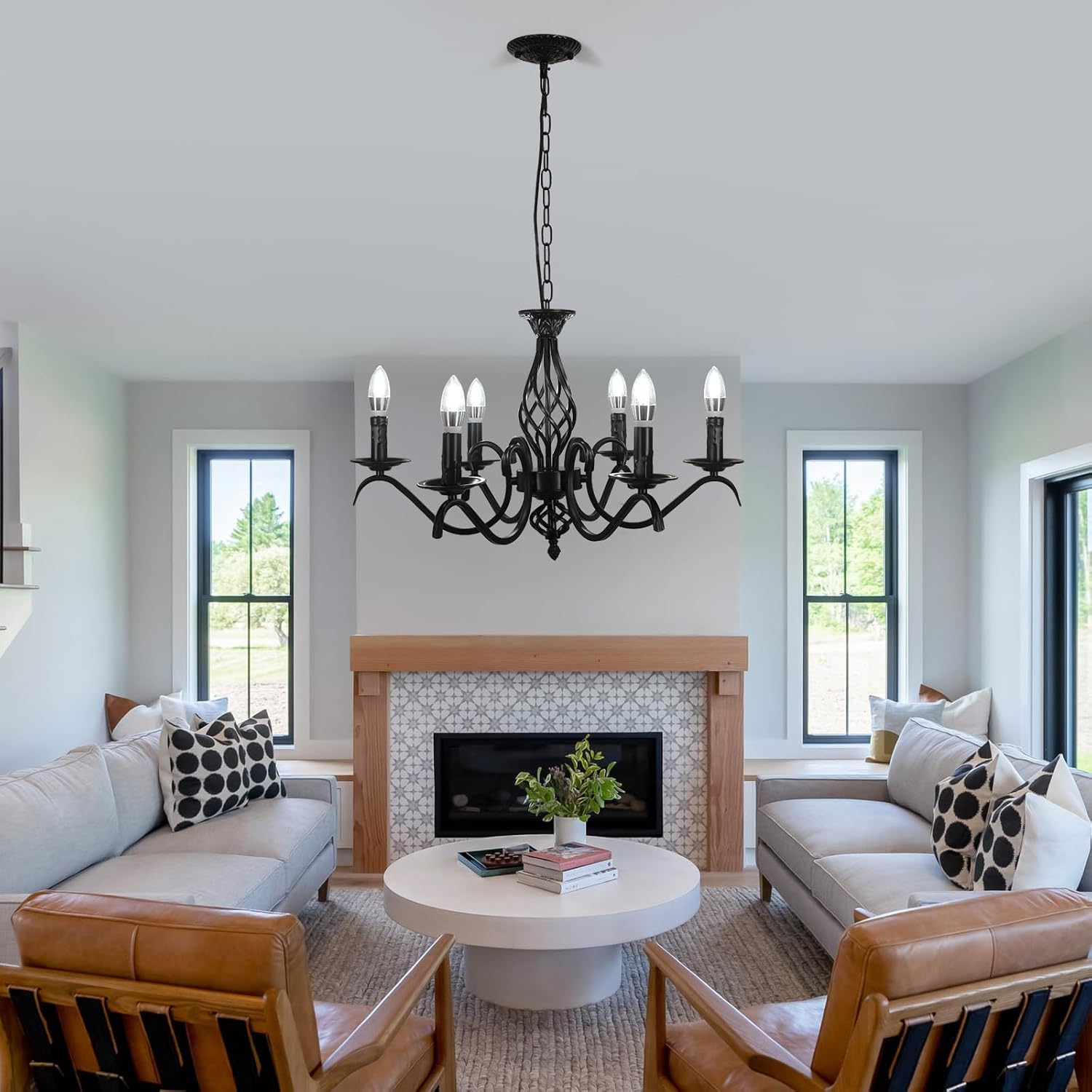 Chandeliers - Black Metal Frame