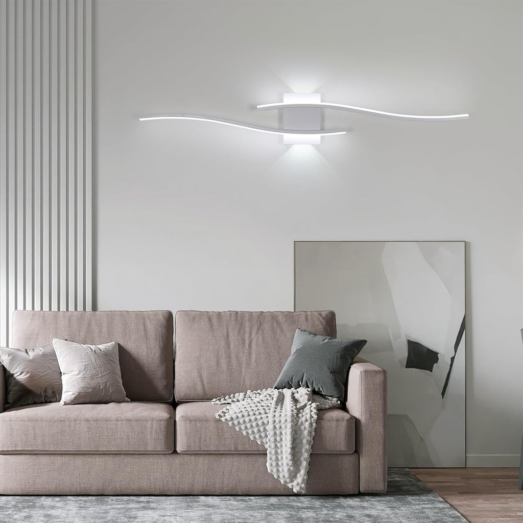Applique da Parete - Struttura in Alluminio Bianco, Luce Bianca