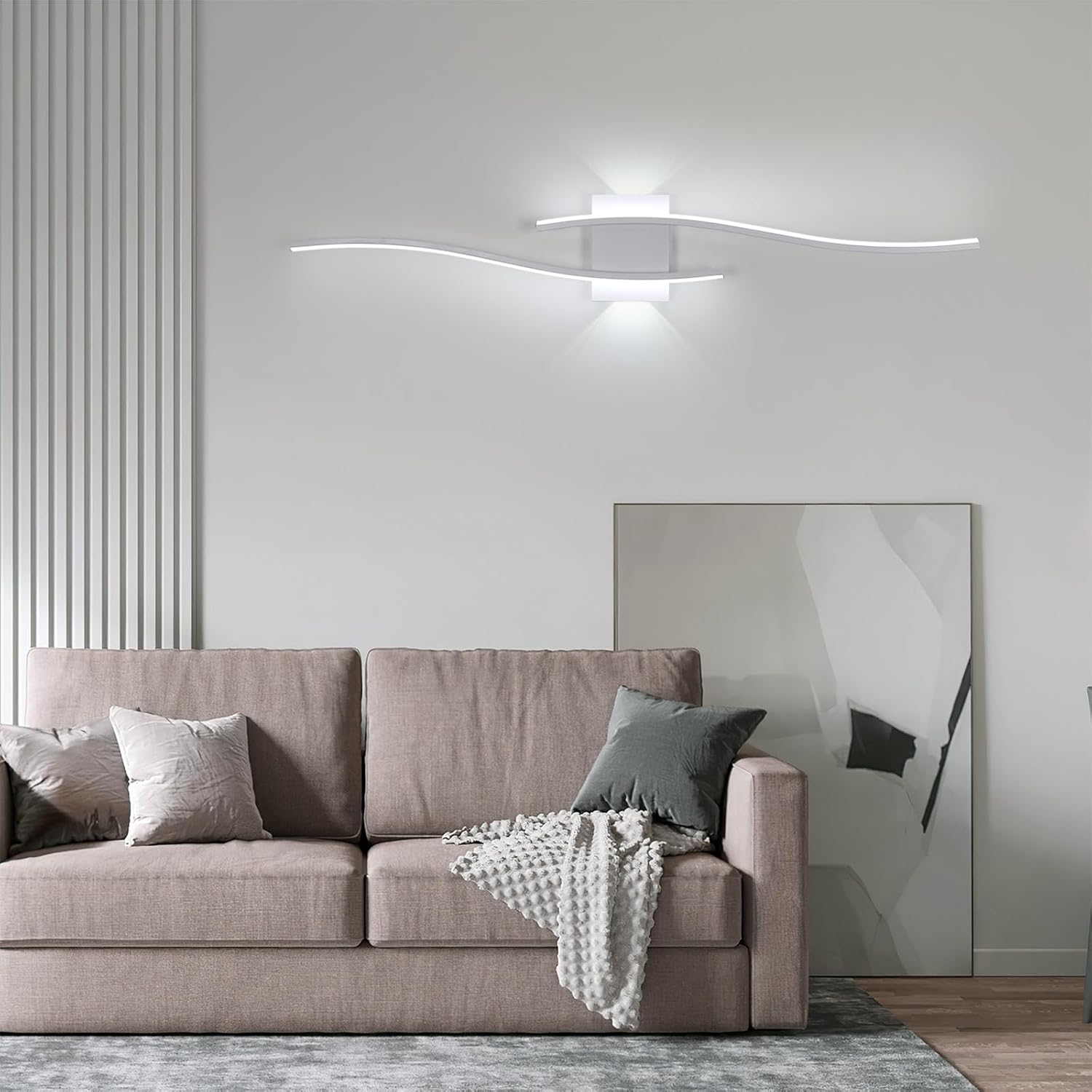 Applique da Parete - Struttura in Alluminio Bianco, Luce Bianca