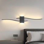 Applique - Telaio in alluminio nero, luce calda