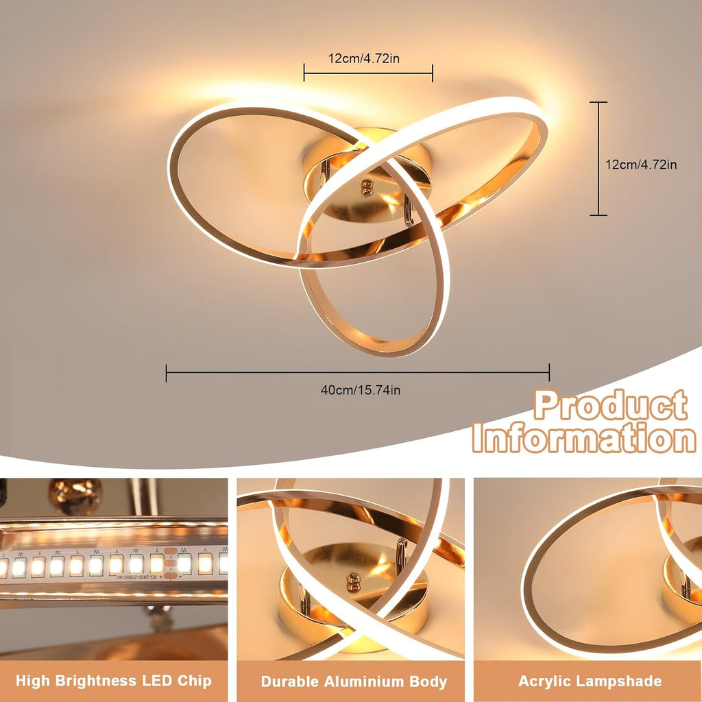Ceiling Light - Gold Aluminium Frame, Tunable and Dimmable