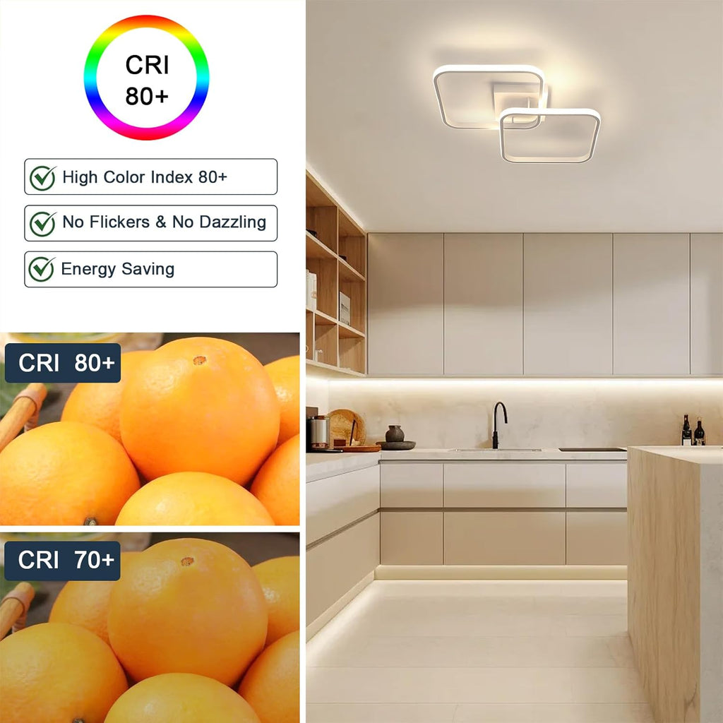 Ceiling Light - White Aluminium Frame, Natural Light