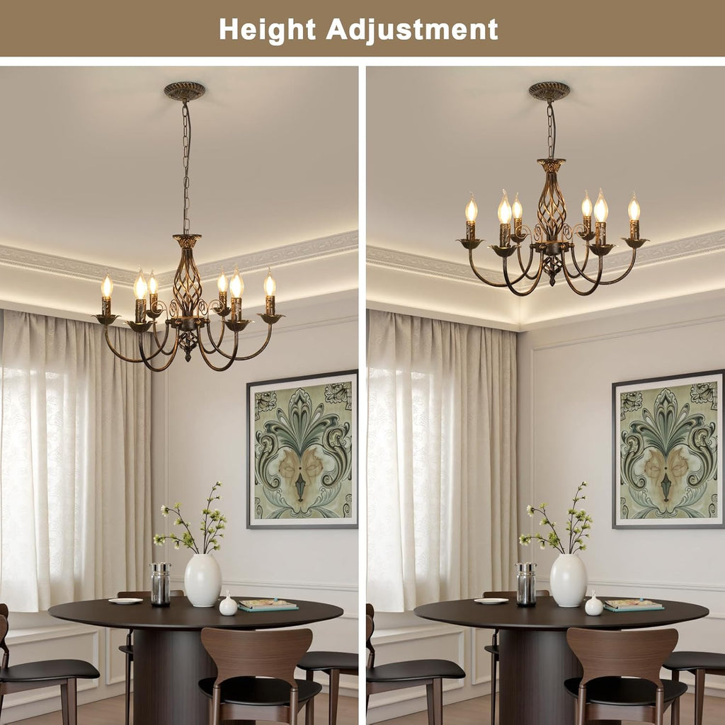 Chandeliers - Black & Gold Metal Frame