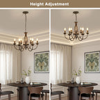 Chandeliers - Black & Gold Metal Frame