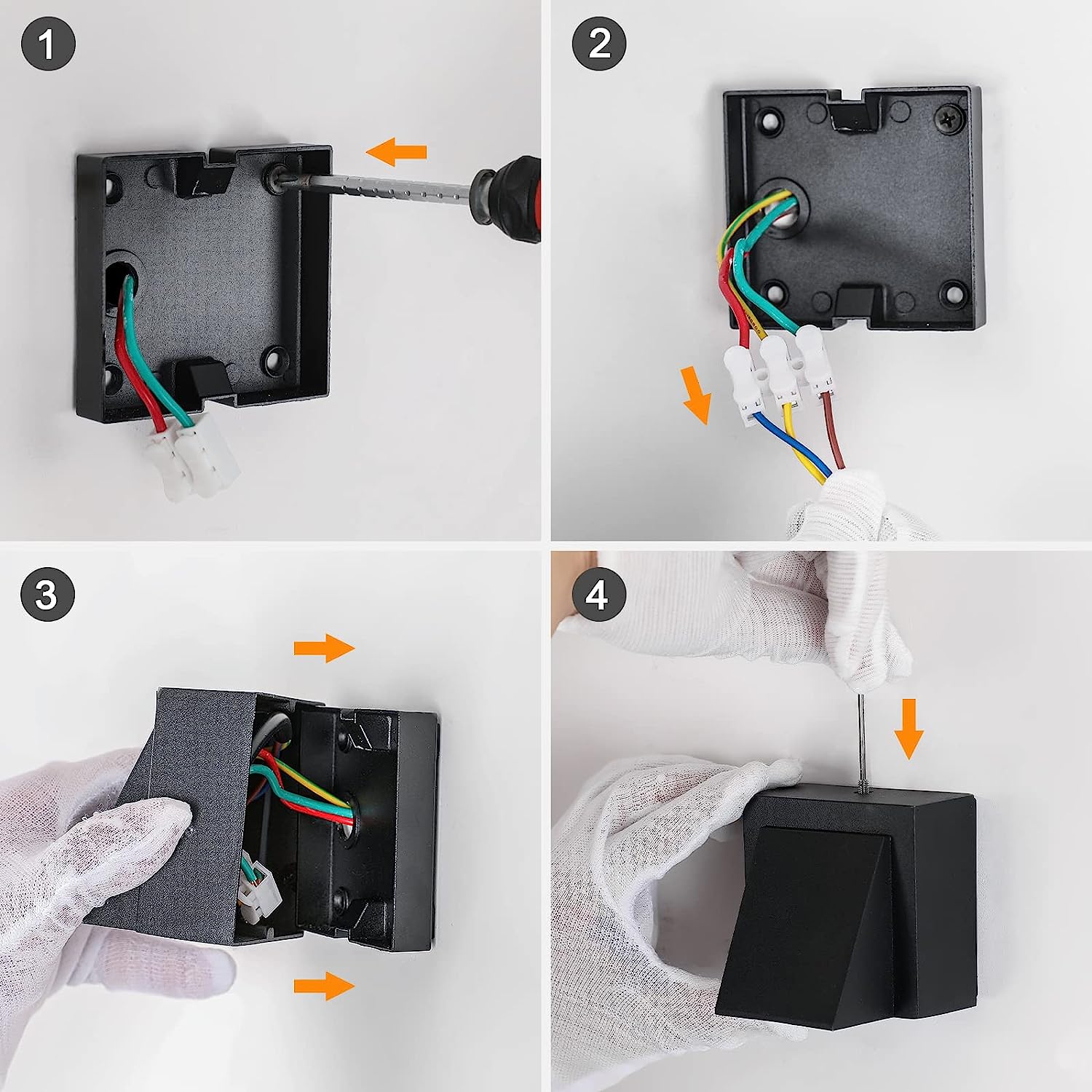 Wall Light - Black Metal Frame, Warm Light