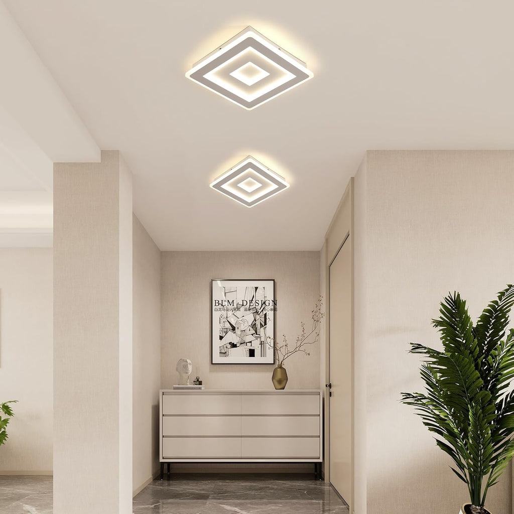 Comely Plafonnier LED Carré Moderne, 36W 28cm Lampe de Plafond LED, Blanc Luminaire Plafonnier Intérieur pour Chambre à Coucher, Salon, Couloir, Lumière Naturelle 4500K