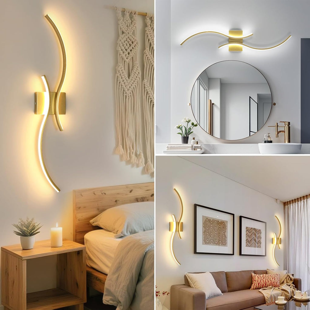 Wall Light - Gold Aluminium Frame, Tunable and Dimmable